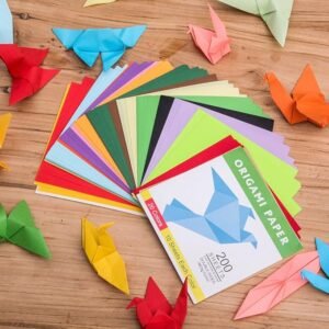 Papel para Origami, color en ambos lados, 200 hojas