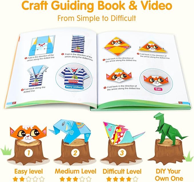 Mocoosy Kit de papel de origami de 224 hojas para niños de 5-8 y 8-12 años - Image 5