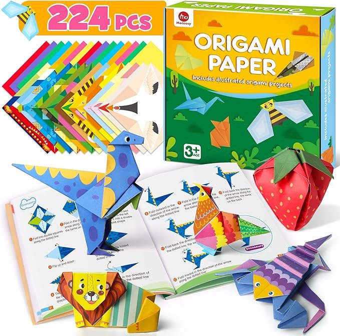 Mocoosy Kit de papel de origami de 224 hojas para niños de 5-8 y 8-12 años - Image 3